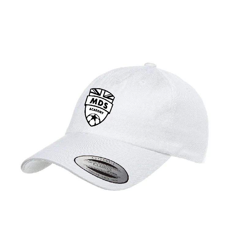 Breathable Mesh Cap for Warm Weather-MDS Academy Yupoong Cotton Twill Dad Hat White