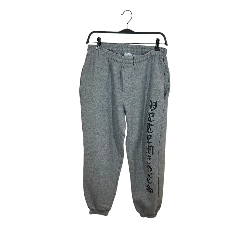 Slim-Fit Trousers for a Sleek Appearance-VETEMENTS/Pants/M/Cotton/GRY/Script Sweats