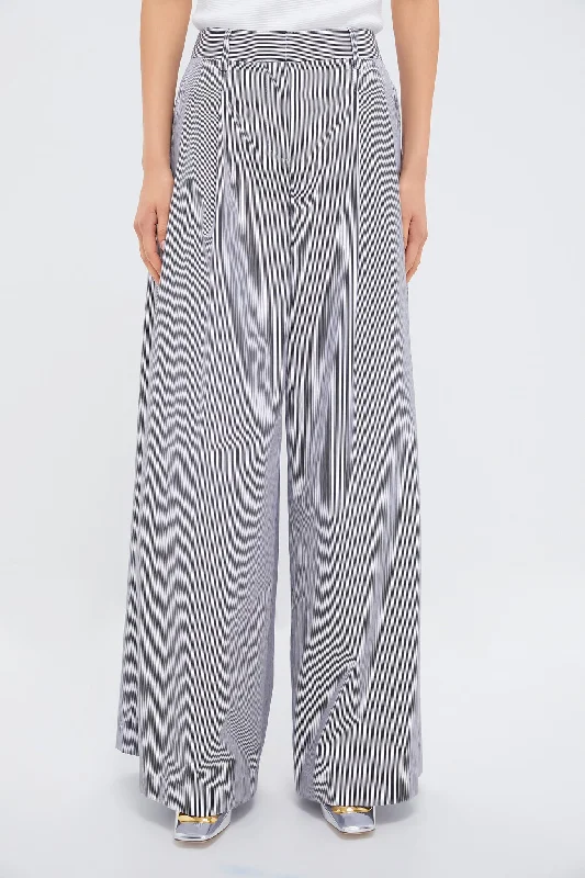 Relaxed Fit Denim Pants for Easygoing Looks-Midnight and White Striped New Didi Pant