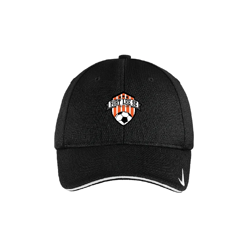 Stylish Baseball Cap for Casual Outfits-Fort Lee SC Nike Dri-FIT Mesh Swoosh Flex Cap Black