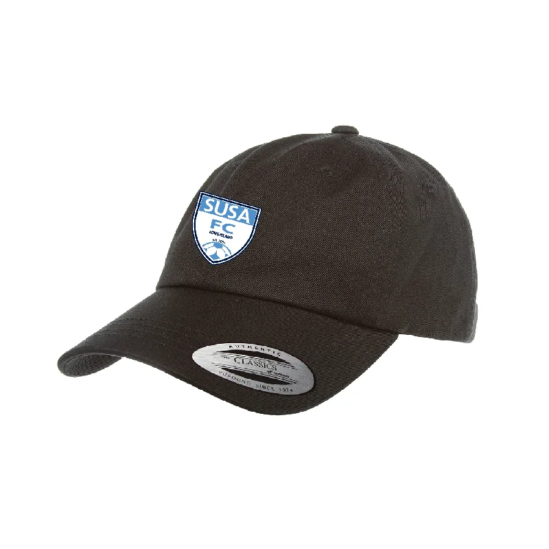 Sports Cap for Active Lifestyles-SUSA Yupoong Cotton Twill Dad Cap Black