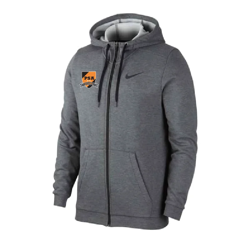 Comfortable Hoodie with Large Front Pocket-PSA National Nike Dry Hoodie Fleece Full-Zip Grey