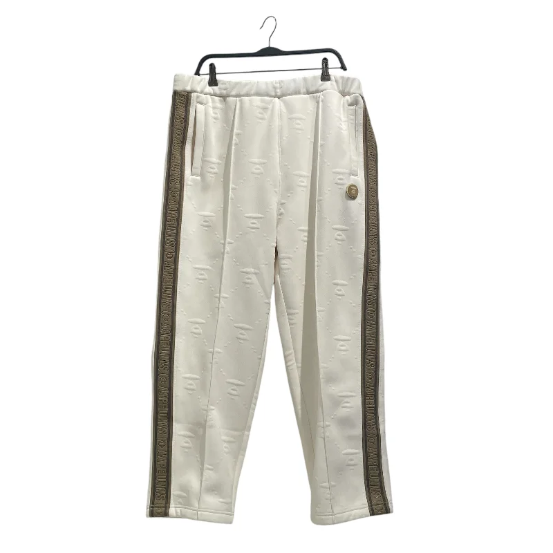 Casual Work Pants for Office Comfort-AAPE BY A BATHING APE/Straight Pants/XL/Cotton/WHT/MOONFACE MONOGRAM