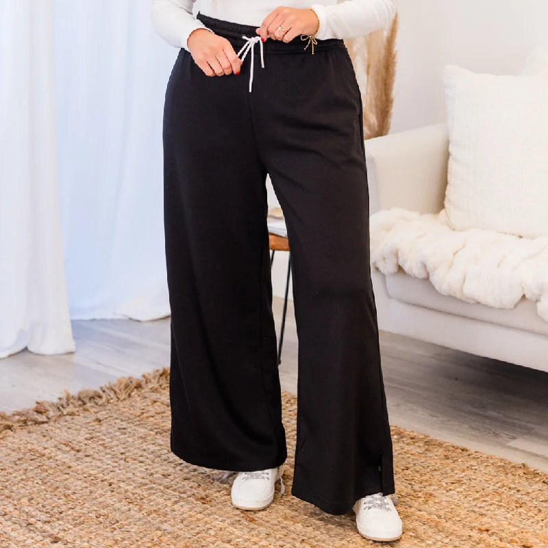 Relaxed Fit Jogger Pants for Casual Comfort-Loungin' With You Pant, Black