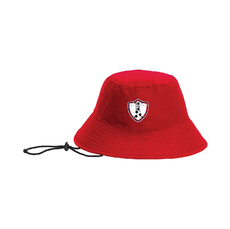 Warm Fleece-Lined Hat for Winter Wear-Ironbound SC New Era Bucket Hat Red