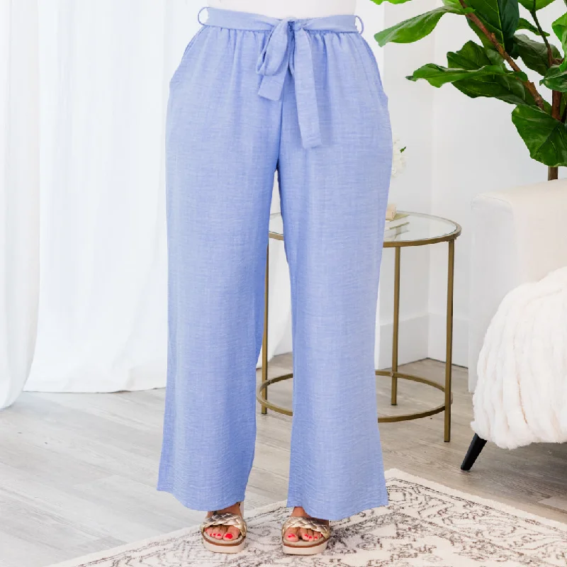 Fashionable Statement Pants for Bold Trends-Sandy Shoreline Pants, Chambray