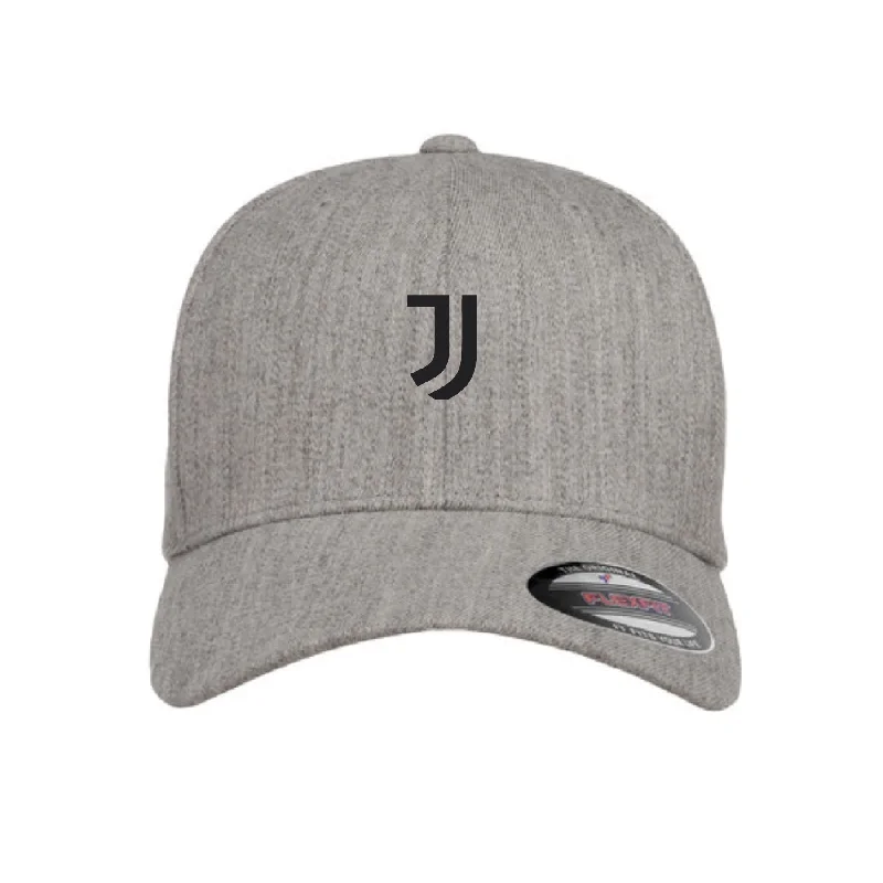 Casual Dad Cap for Relaxed Look-JAB Central - Flexfit Wool Blend Fitted Cap Heather Grey