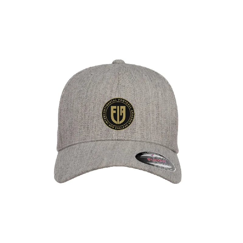 Custom Colorful Hat for Festivals-IFA U12, U15, U17 Program Flexfit Wool Blend Fitted Cap Heather Grey