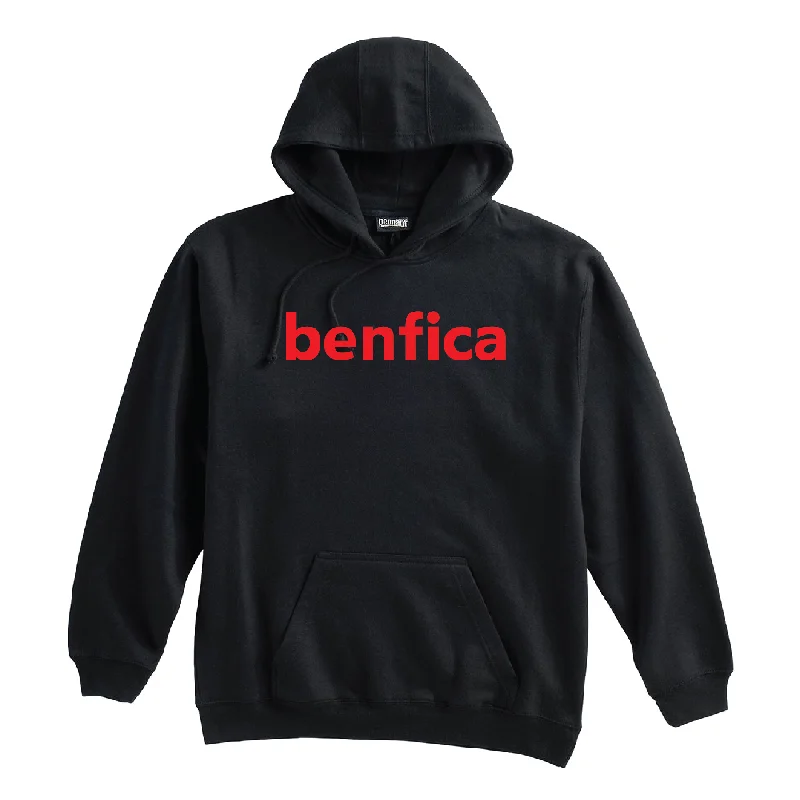 Trendy Hoodie with Embroidered Details-Benfica AZ Seniors (Club Name) Pennant Super 10 Hoodie Black