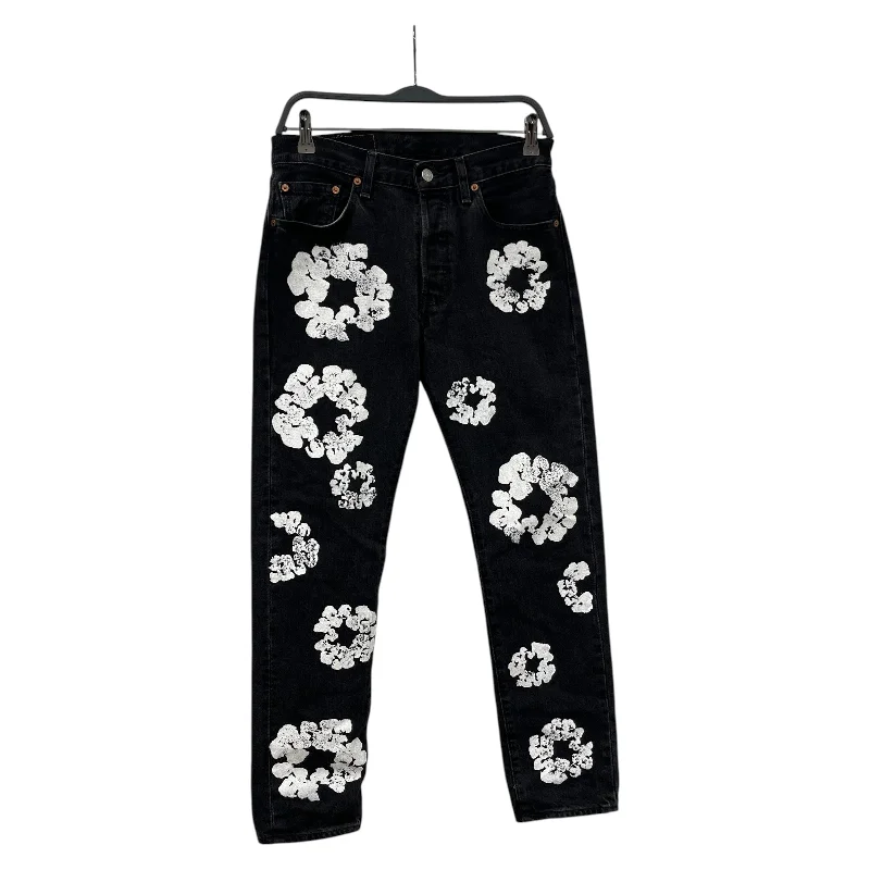 Cozy Sweatpants for Ultimate Comfort-DENIM TEARS/Straight Pants/29/Cotton/BLK/All Over Print/Cotton Wreath Levi's