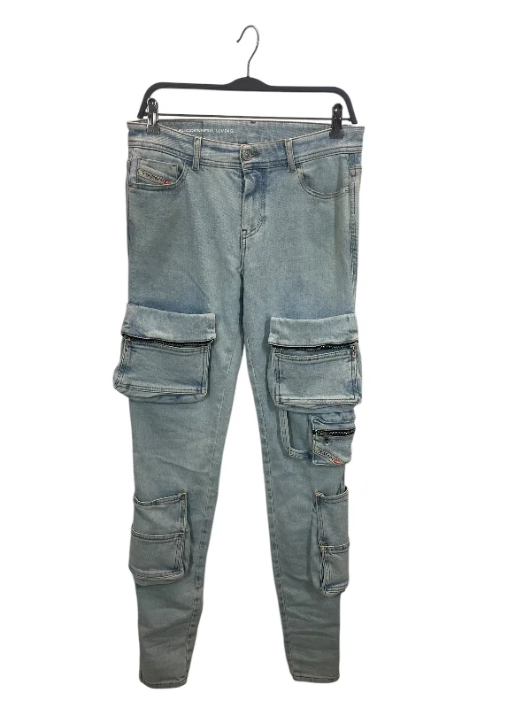 Fashionable Plaid Pants for a Classic Touch-DIESEL/Straight Pants/30/Denim/BLU/POCKETS ON SIDE/ RN93243