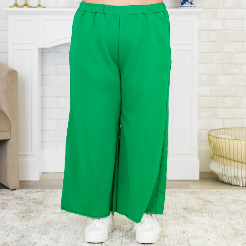 Elegant Pleated Pants for Special Events-Ready To Hang Sweatpants, Green